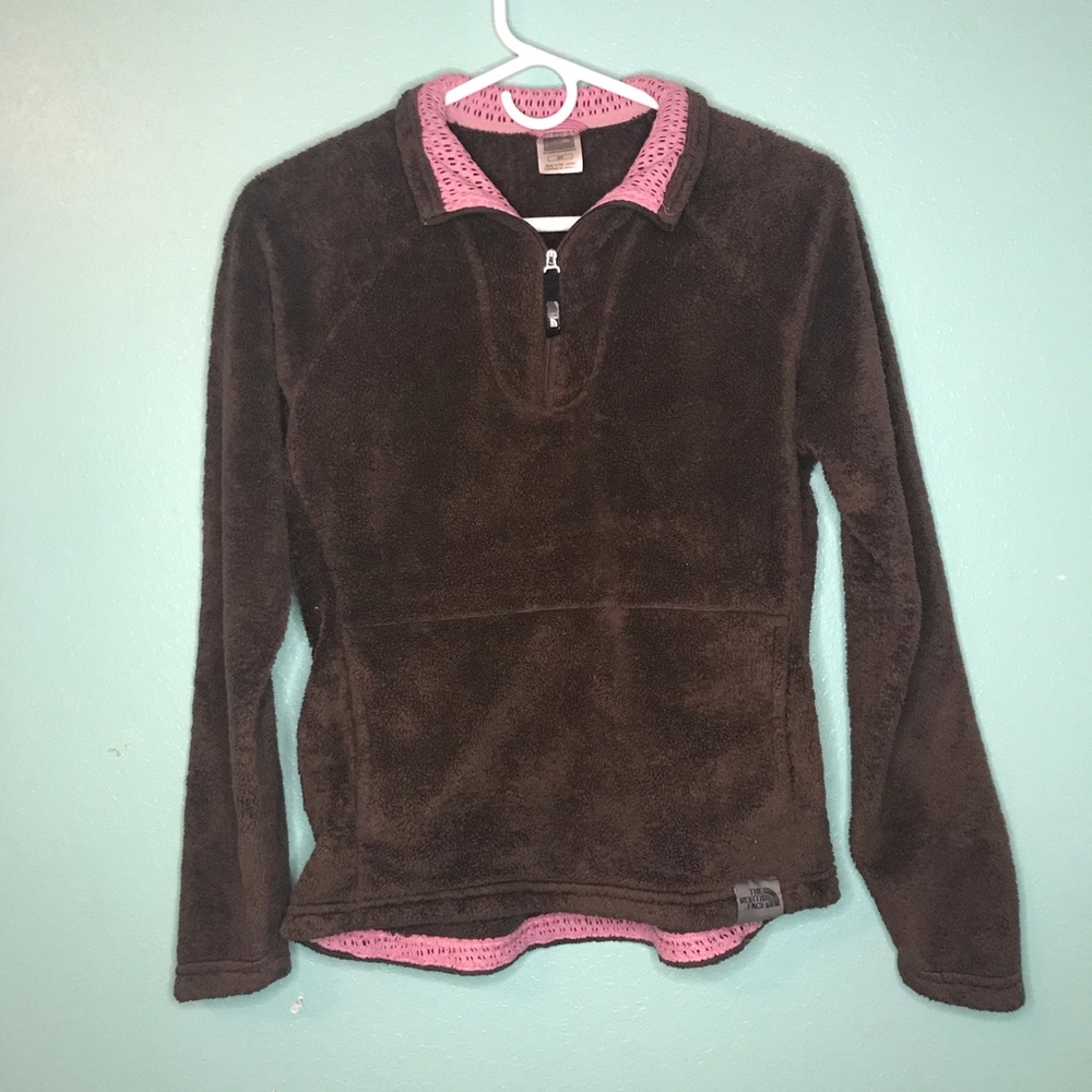 Brown & Pink The North Face Pullover